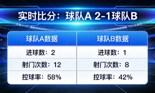 实时比分动态条与赛事数据面板显示多种比赛信息