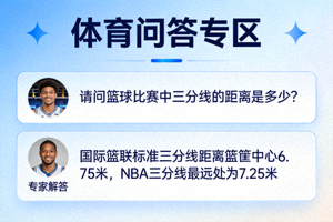 体育问答专区界面，显示用户提问与专家解答的对话
